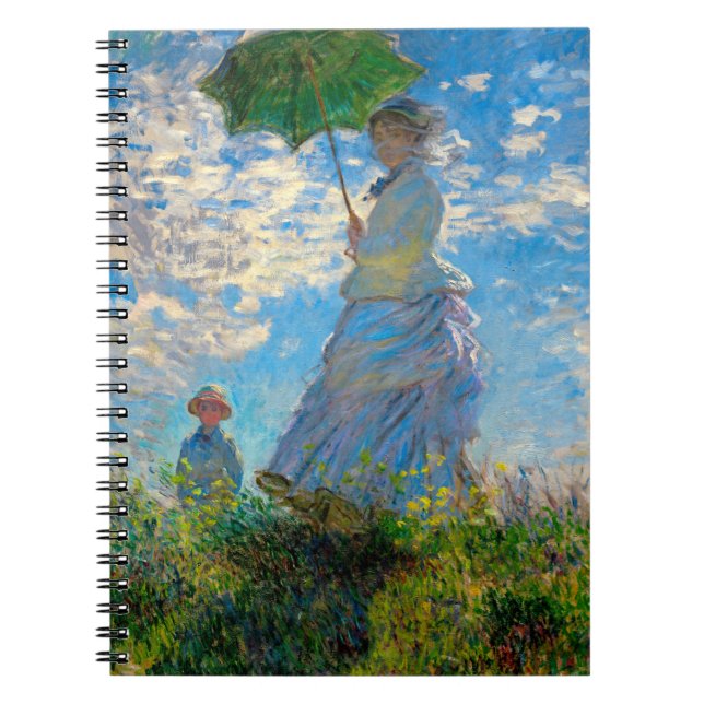 Monet Woman Parasol Impressionism Spiral Notebook (Front)