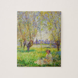 Monet Woman Seated Under The Willows Fine Art Jigsaw Puzzle