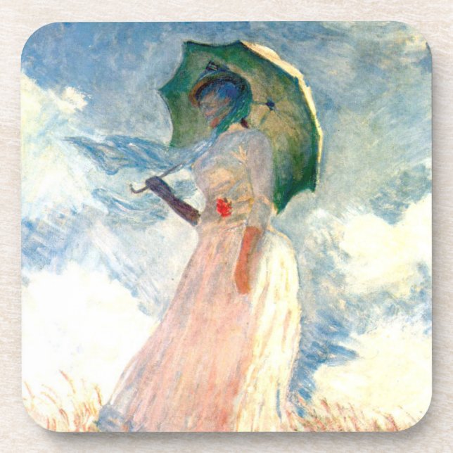 Monet Woman with a Parasol Facing Left Coaster (Front)