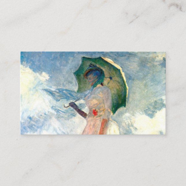 Monet Woman with a Parasol Facing Left Enclosure Card (Front)