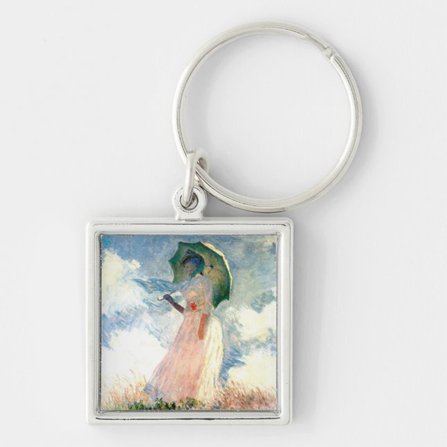 Monet Woman with a Parasol Facing Left Key Ring (Front)