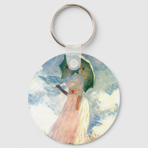 Monet Woman with a Parasol Facing Left Key Ring
