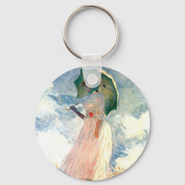 Monet Woman with a Parasol Facing Left Key Ring (Front)