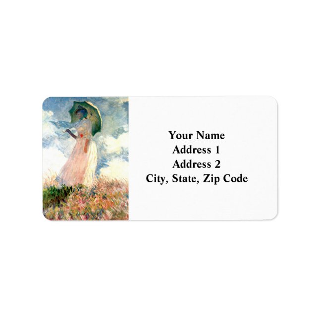 Monet Woman with a Parasol Facing Left Label (Front)