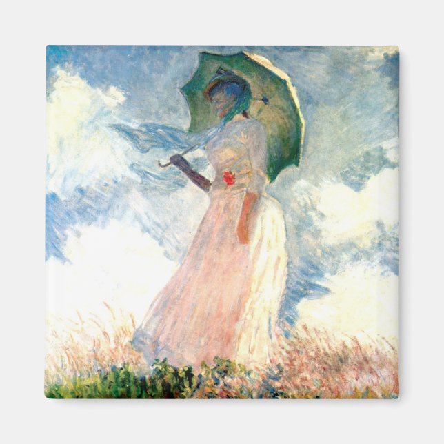 Monet Woman with a Parasol Facing Left Magnet (Front)