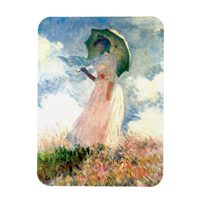 Monet Woman with a Parasol Facing Left Magnet (Vertical)