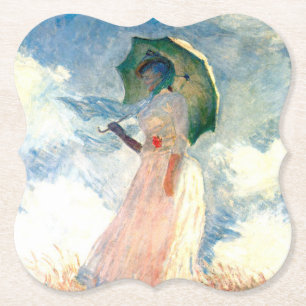 Monet Woman with a Parasol Facing Left Paper Coaster