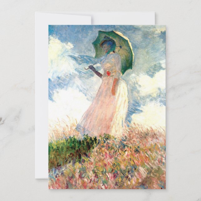 Monet Woman with a Parasol Facing Left Save The Date (Front)