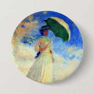 Monet Woman with a Parasol Facing Right 7.5 Cm Round Badge
