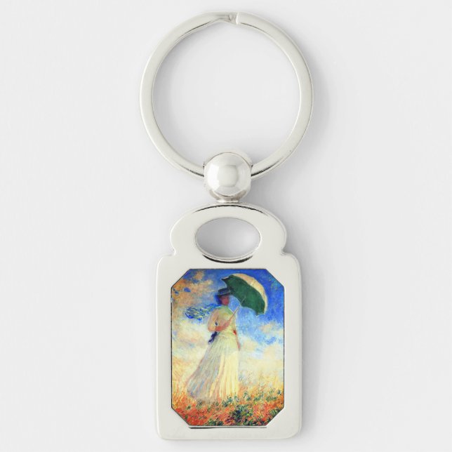 Monet Woman with a Parasol Facing Right Key Ring (Front)