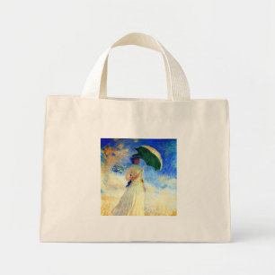 Monet Woman with a Parasol Facing Right Mini Tote Bag