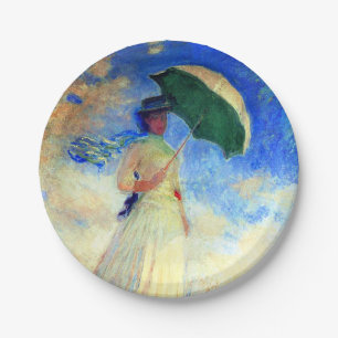 Monet Woman with a Parasol Facing Right Paper Plate