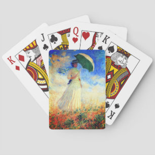 Monet Woman with a Parasol Facing Right Playing Cards