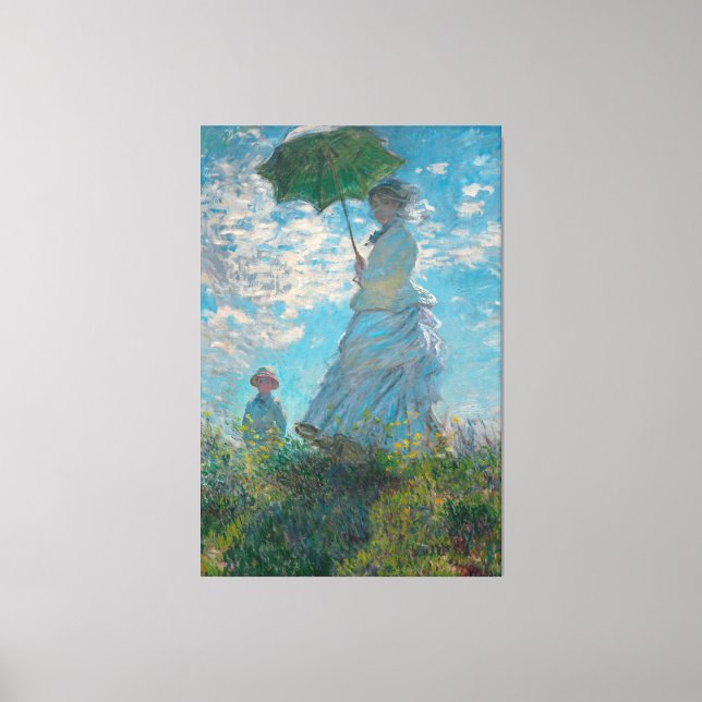 Monet Woman with a Parasol Fine Art Canvas Print (Front)