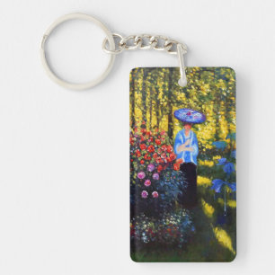 Monet Woman with a Parasol in Garden Key Ring