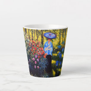Monet Woman with a Parasol in Garden Latte Mug