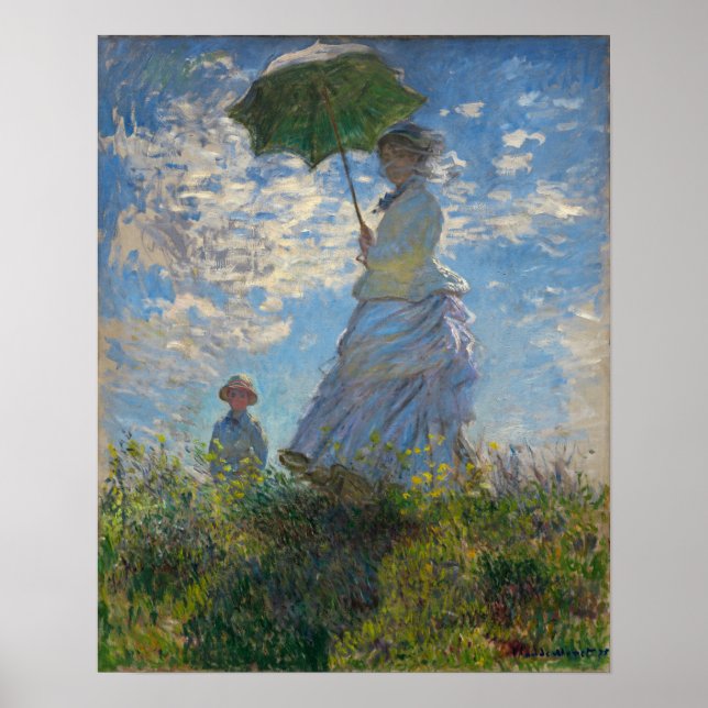 Monet - Woman With A Parasol, Madame Monet and Son Poster (Front)