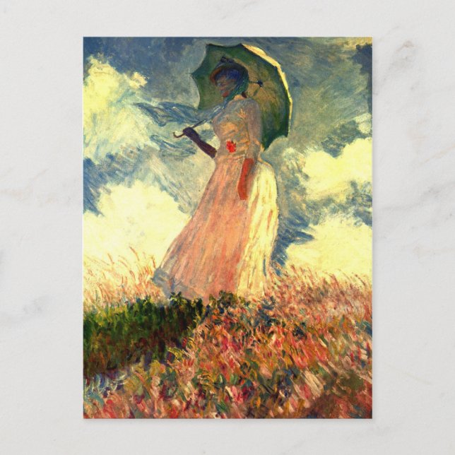 Monet Woman With Sunshade Postcard (Front)