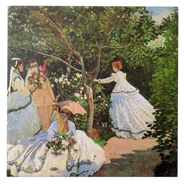 Monet - Women in the Garden Tile (Front)