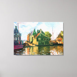 Monet - Zaandam, Canal painting Canvas Print