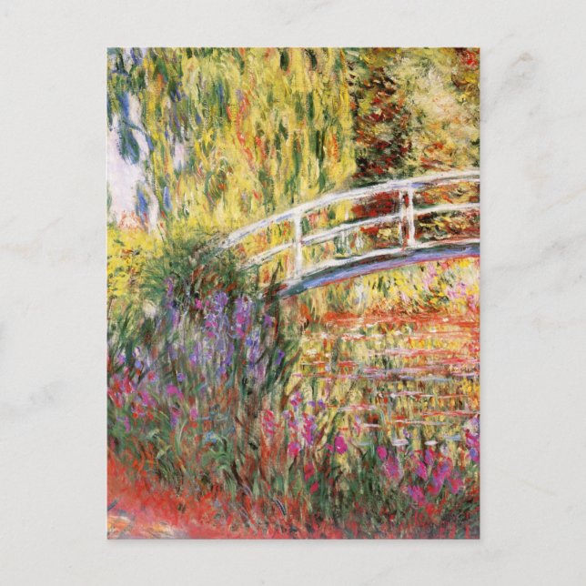 Monet's Bridge and Flowers Postcard (Front)