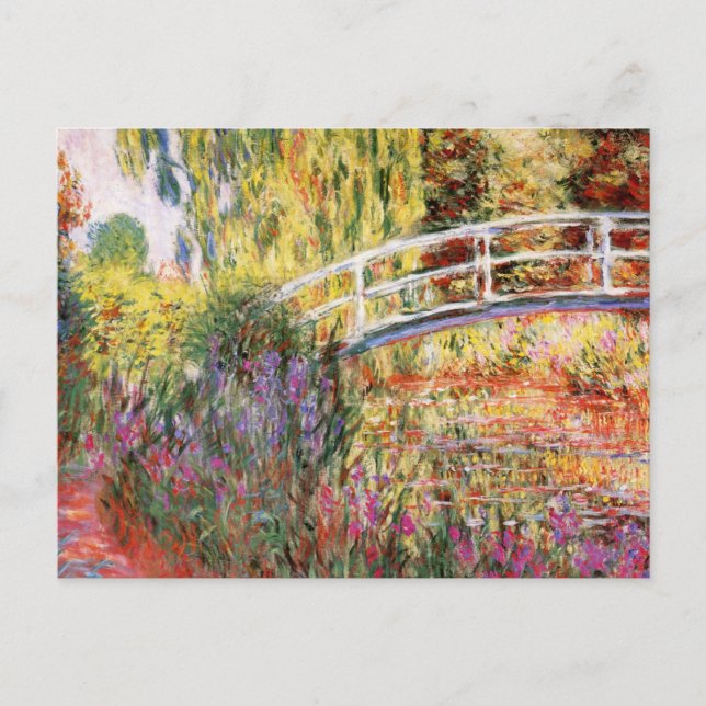 Monet's Bridge and Flowers Postcard (Front)