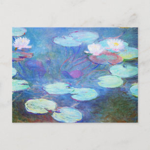 Monet's famous, Water Lilies, Pink, 1899, Postcard