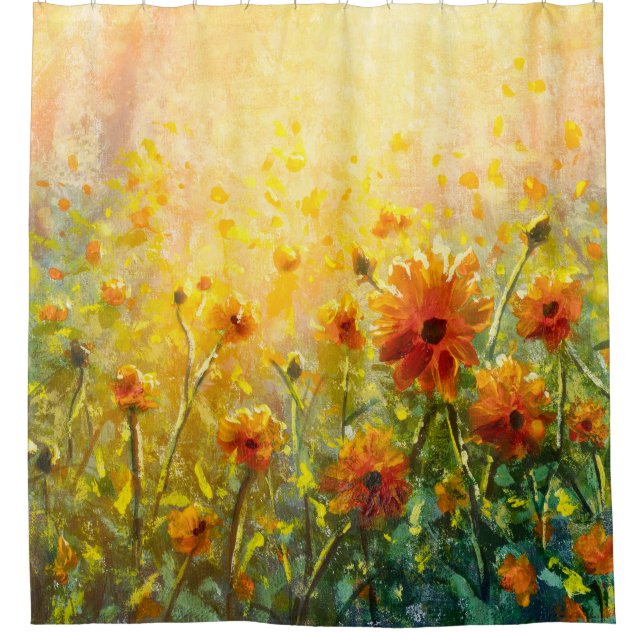 Monet's Floral Paintings: Impressionist Landscape Shower Curtain (Front)