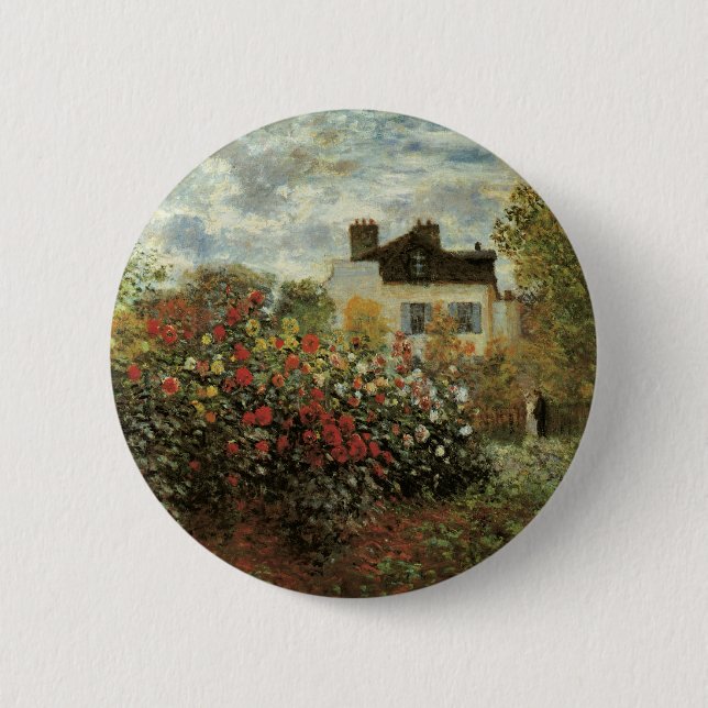 Monet's Garden at Argenteuil by Claude Monet 6 Cm Round Badge (Front)