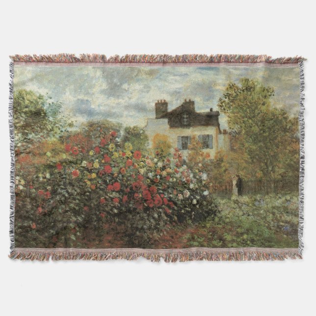 Monet's Garden at Argenteuil by Claude Monet Throw Blanket (Front)