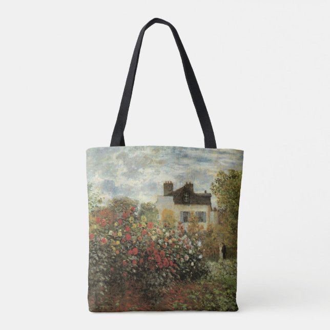 Monet's Garden at Argenteuil by Claude Monet Tote Bag (Back)