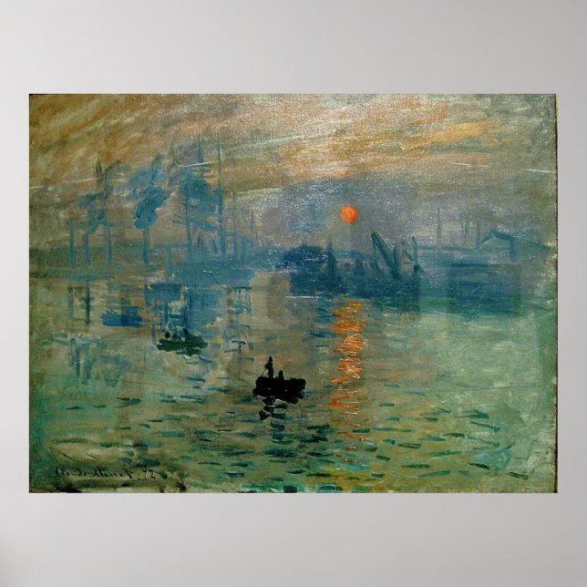 Monet's Impression Sunrise (soleil levant) - 1872 Poster (Front)