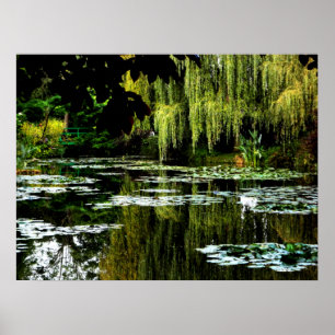 Monet's Lily Pond with Willows, Giverny, France Poster