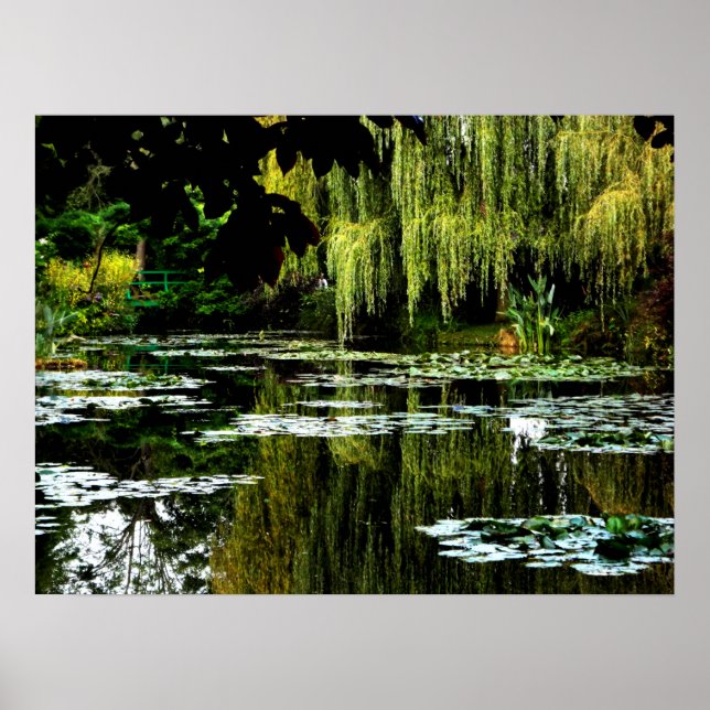 Monet's Lily Pond with Willows, Giverny, France Poster (Front)