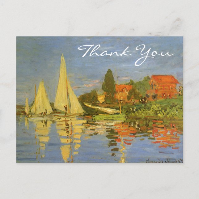 Monet's Regatta at Argenteuil Postcard (Front)