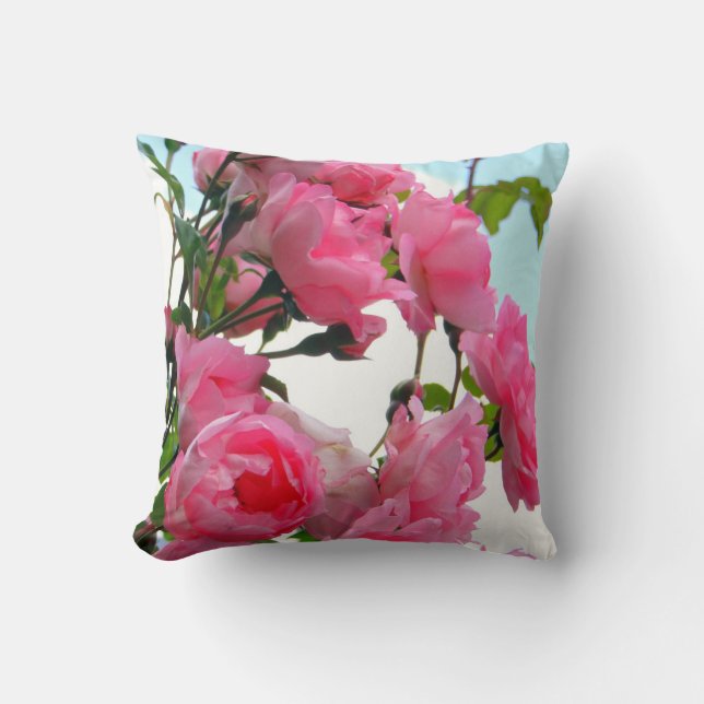 "Monet's Rose Garden" Pillow (Front)