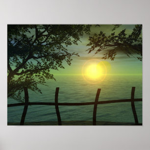 Monet's Sunset Poster