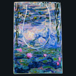 Monet's Water Lilies, 1919, Gift Bag<br><div class="desc">Water Lilies,  1919 famous painting by Claude Monet,  with colour coordinated solid colours pinkish-purple and Monet blue,  ready to mix and match.</div>