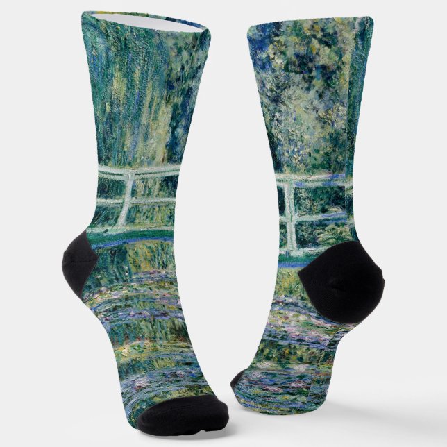 Monet's Water Lilies and Japanese Bridge Socks (Angled)