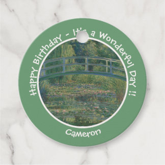 Monet's Water-Lily Pond and Footbridge Party Items Favour Tags