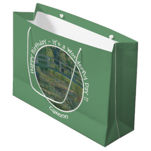 Monet's Water-Lily Pond and Footbridge Party Items Large Gift Bag