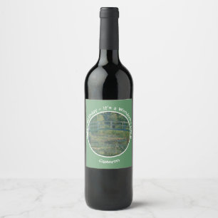 Monet's Water-Lily Pond and Footbridge Party Items Wine Label