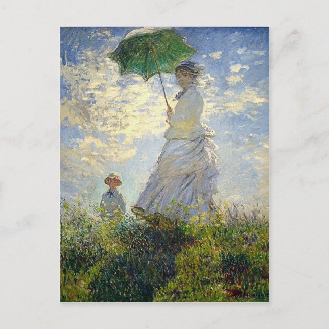 Monet's Woman with a Parasol (The Stroll / Walk) Postcard (Front)