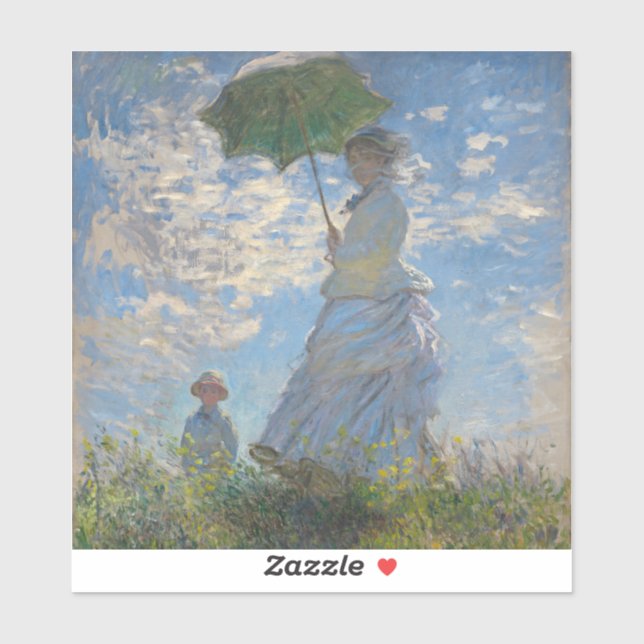 Monet's Woman with Parasol,Impressionist Landscape (Sheet)