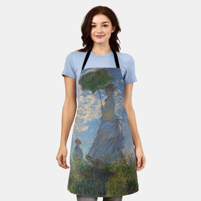Monet's Woman with Parasol,Impressionist Landscape Apron (Worn)