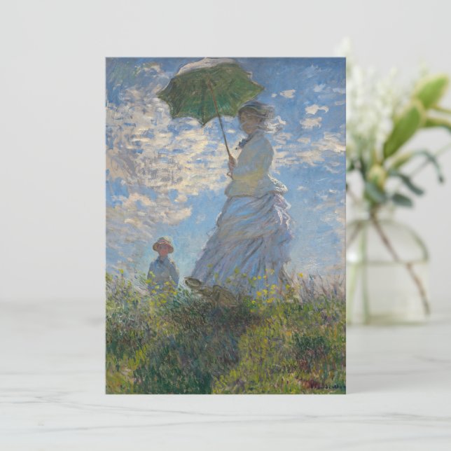 Monet's Woman with Parasol,Impressionist Landscape Invitation (Standing Front)