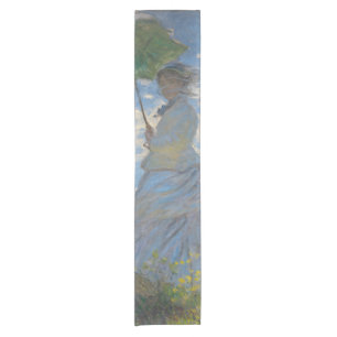 Monet's Woman with Parasol,Impressionist Landscape Short Table Runner