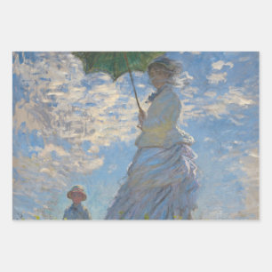 Monet's Woman with Parasol,Impressionist Landscape Wrapping Paper Sheet