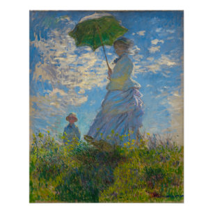 Monet's Woman with Parasol Poster