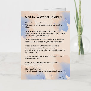 Money, A Royal Maiden Inspirational Poem Poetry Foil Greeting Card